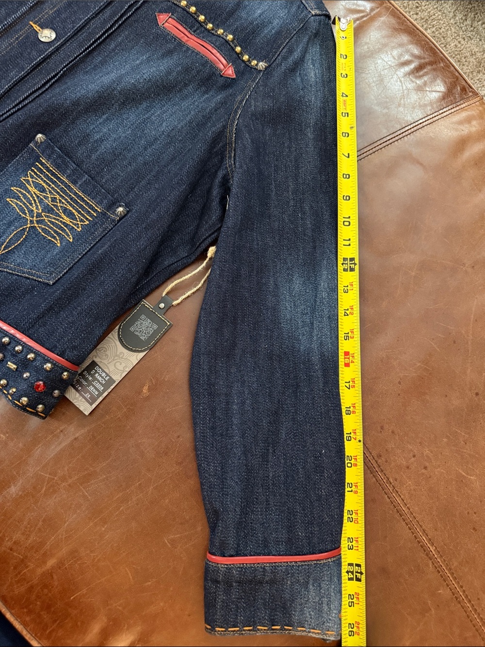 NWT Double D Ranch Dark Blue Embroidered 'Pure Country' Denim Jacket 2X - Picture 12 of 12